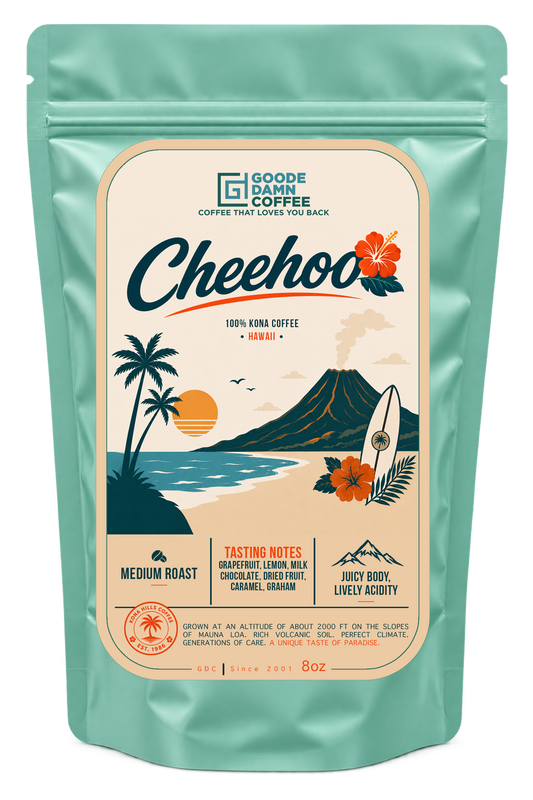 Cheehoo 100% Kona Coffee Single Origin- Medium Roast | Goode Damn Coffee